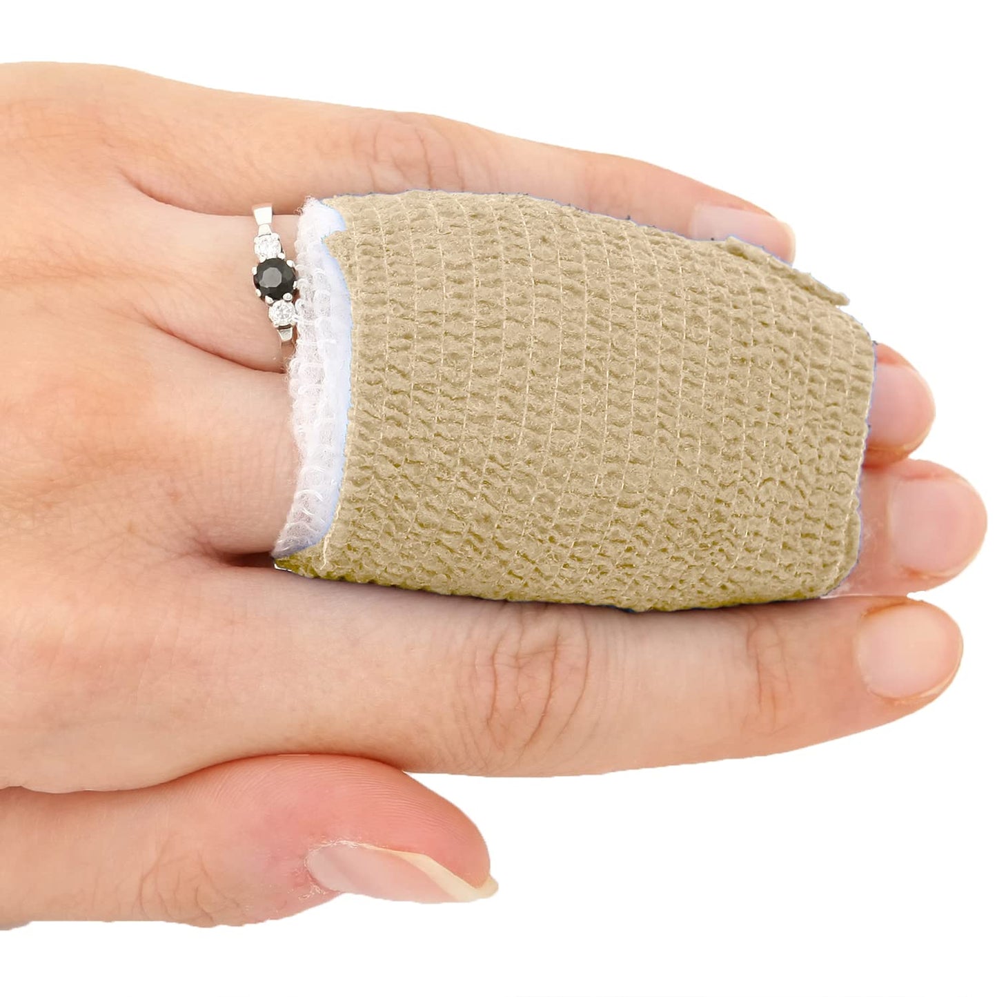 Ever Ready First Aid Self Adherent Cohesive Wrap Bandages, 2” x 5 Yards for First Aid, Sprains, Swelling, Sports, Pets, Tan Color – 12 Count