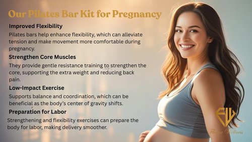 Fluxur Wellness Pilates Bar Kit with Resistance Bands for Women – Adjustable Home Workout Set with Booty Band, eBook & More – Full Body Toning for Beginners & at-Home Fitness