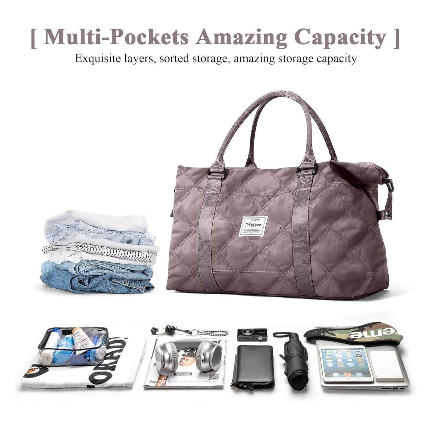 Travel Duffel Bag,Overnight Weekender Bags for Women with Wet Pocket