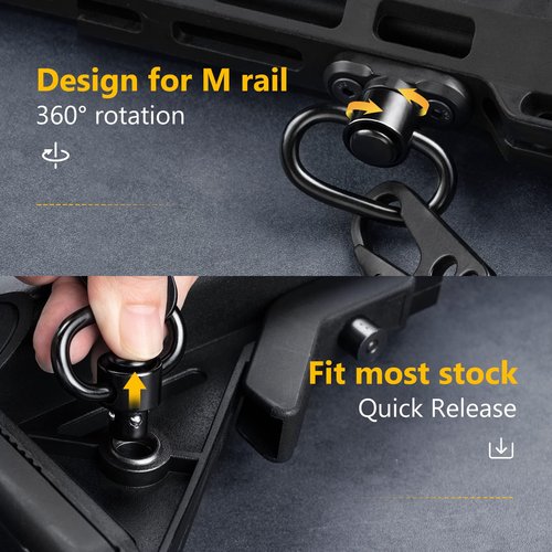 CVLIFE Rifle Sling Two-Point Sling Adjustable Length Gun Sling for Rifle with 2 Pack 1.25” Sling Swivel for M-Rail