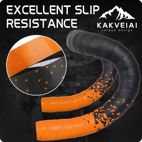 ARVORUM Bike Handlebar Tape, Bicycle Bar Tape, Cycling Grip Tape, (Set of 2) EVA Padded Bar Tape Bicycle Handlebar Tape, with 4pcs Bike Handlebar End Plugs, Soft Comfortable, Wear Resistant(Orange)