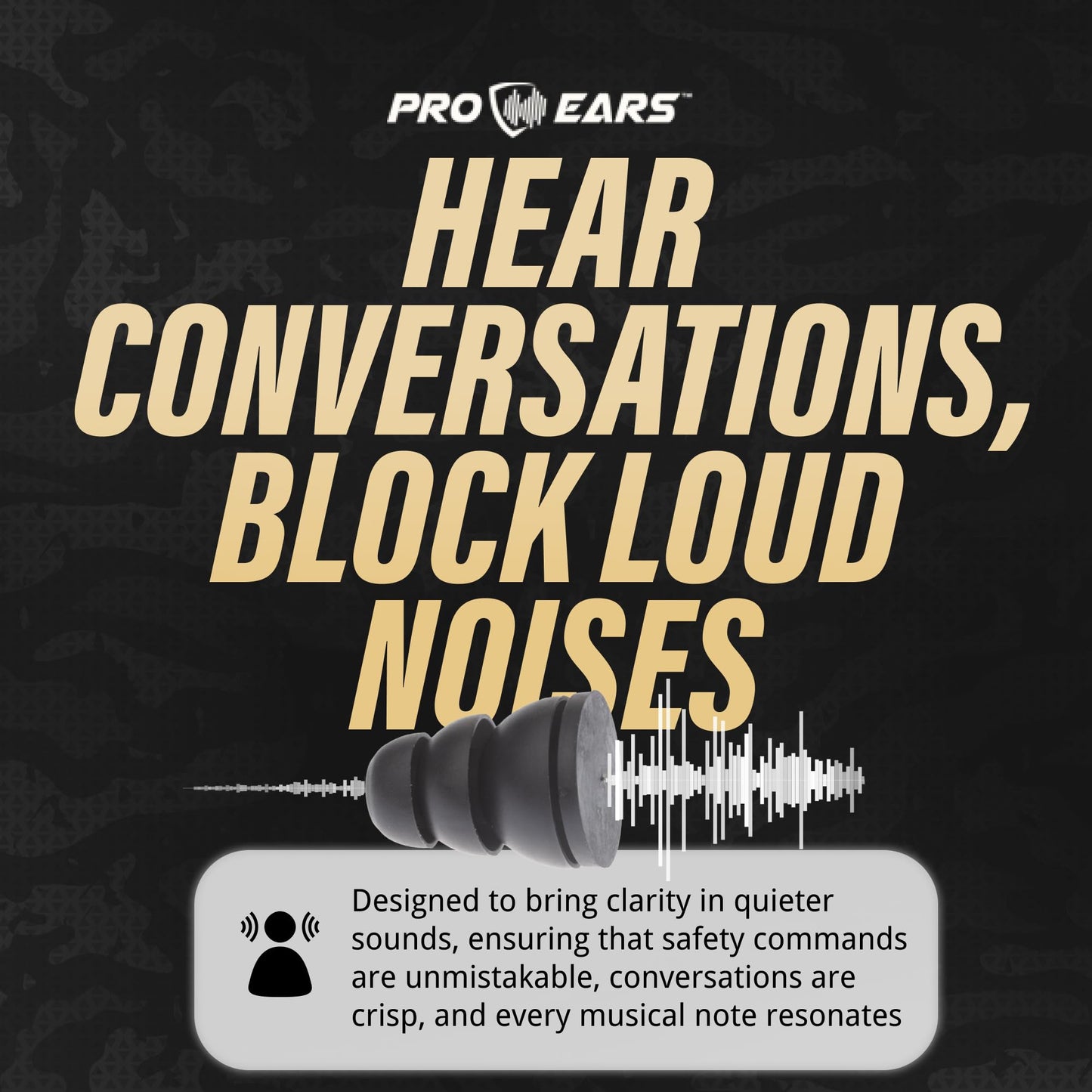 Pro Ears Audiomorphic Earplugs, Shooting Ear Protection, Noise Canceling Earbuds, Hearing Protection, Carrying Case Included, Black (Large)