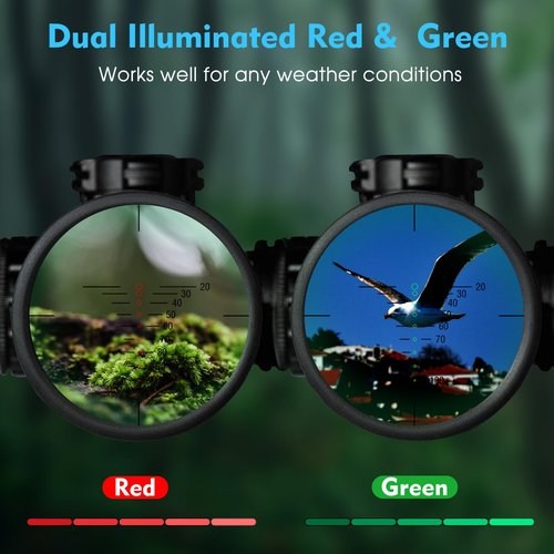 Crossbow Scope 1.5-5x32, with Locking Ring, 250-450 FPS Speed Adjustment, Speedlock Scope, 20-100 Yards, Etched Glass Reticle, Red Green Illuminated Optic Crossbow Scope for Hunting