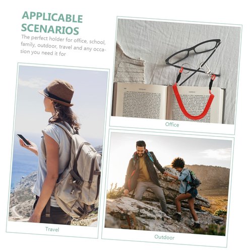 HEMOTON 5Pcs Fishing Lanyard Spring Rope Durable Retractable Coiled Cords for Outdoor Activities for Fishing Hiking Camping and Mountaineering