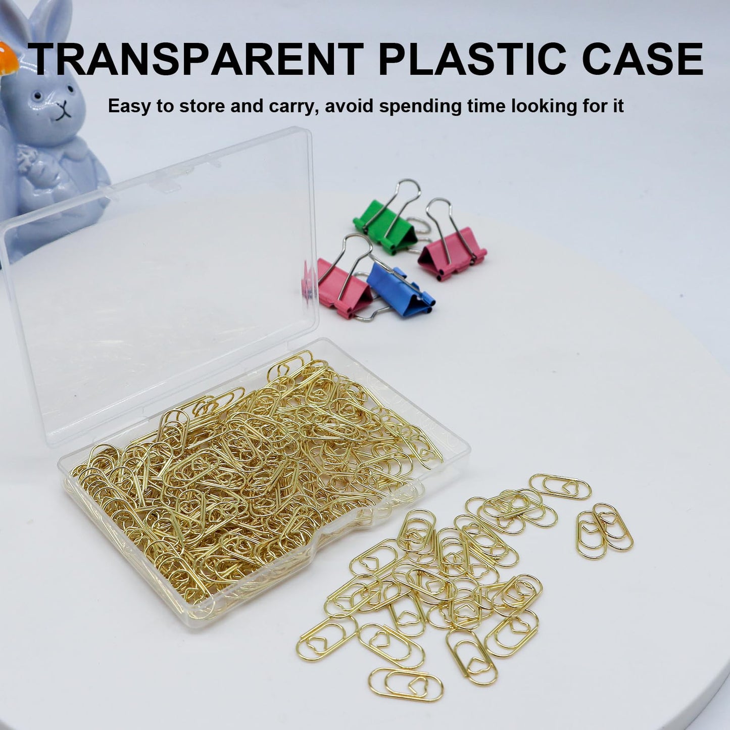 Small Gold Paper Clips 200 Pcs Love Heart Shaped Paperclips Stainless Steel Cute Paperclips for Paperwork Office School Desk Organizers Wedding Invitations DIY Crafts Scrapbooking (Gold)
