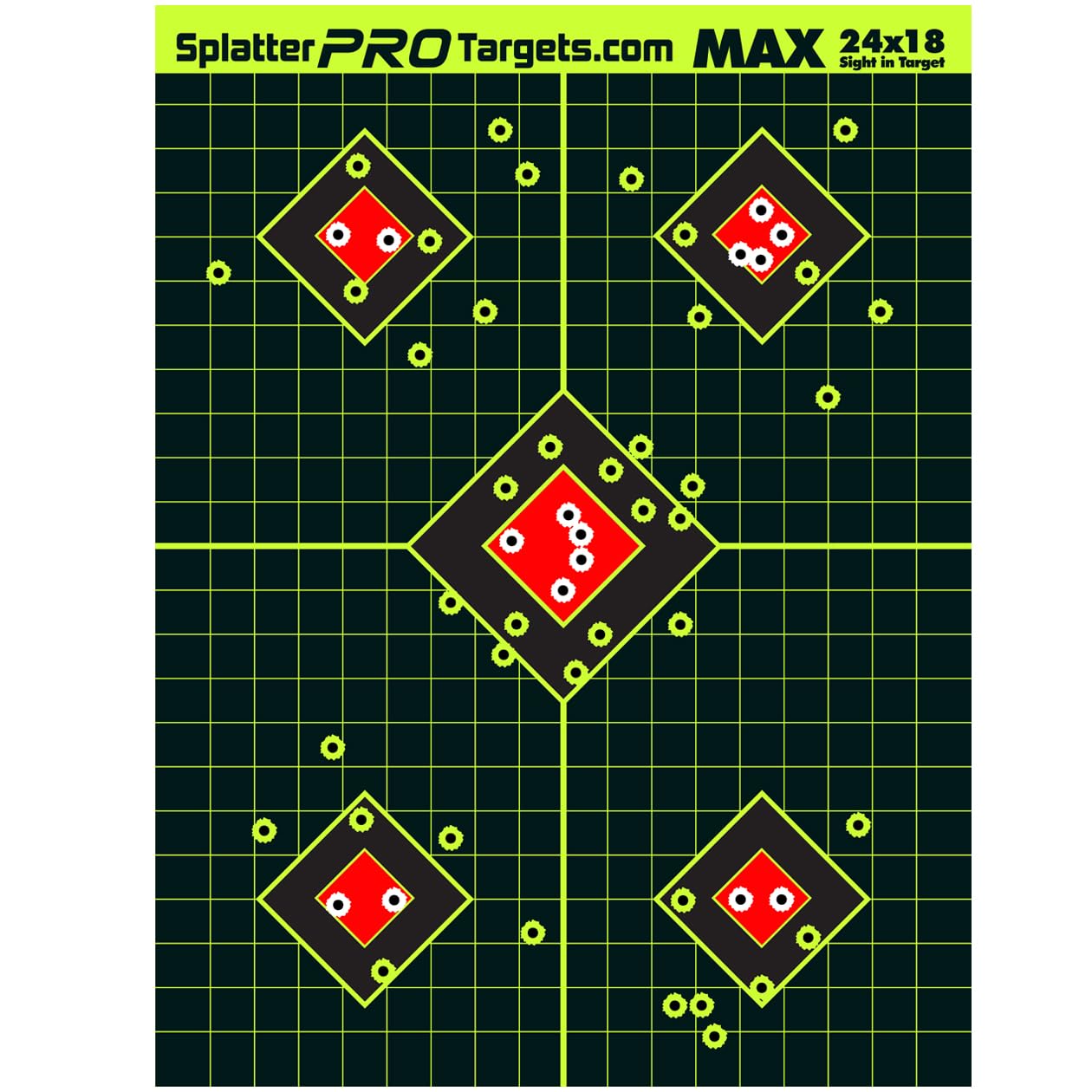 18x24 Extra Large Splatter Targets. Two Color Splatter to Easily See Your Shots! Bright Fluorescent Yellow and White Splatter. (10)