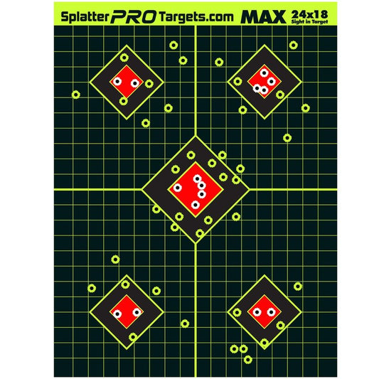 18x24 Extra Large Splatter Targets. Two Color Splatter to Easily See Your Shots! Bright Fluorescent Yellow and White Splatter. (10)