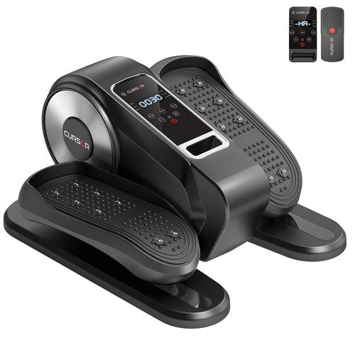 Under Desk Elliptical Machine, Electric Seated Pedal Exerciser, Mini Ellipse Leg Exerciser with Remoter, 12 Level Speeds, Forward & Reverse Direction, Manual & Auto Mode for Home Office