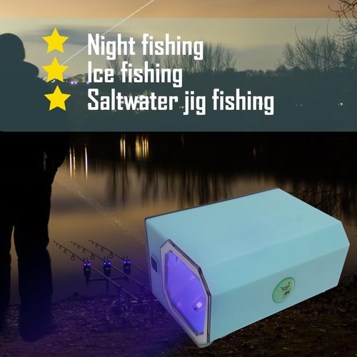 Eupheng Fishing Lure Glow UV Light UV Bait Light for Night Fishing, Jig Saltwater, Ice Fishing, Hands-Free Strap, Waterproof UV Lamp for Various Luminous Lures