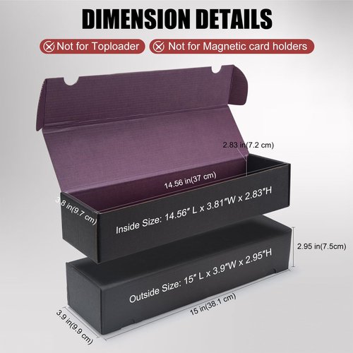 XRACV 1100+ Trading Card Storage Box, 6-Pack Corrugated Cardboard Bulk Sports Storage Box for TCG/Magic/Mtg Basketball Cards, Collectible Trading Cards (Black&Purple)