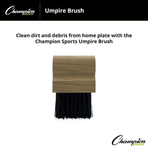 Champion Sports Umpire's Brush With Durable Bristles and Wooden Handle