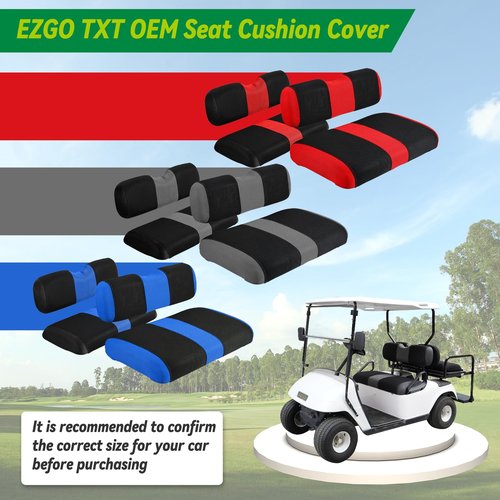 YUWEIDG0769 Universal EZGO Golf Cart Seat Covers Dress UP Older Golf Cart, Durable Breathable Material Front and Back Seat Cover Fit for EZ GO TXT, Easy to Install, Machine Washable