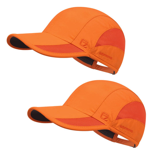 GADIEMKENSD Outdoor Running Hat Men's Dri Fit Cooling Baseball Cap UPF50 Quick Dry Golf Hats Breathable Mesh Sports Ball Caps for Workout Tennis Hiking 2Pack L Orange