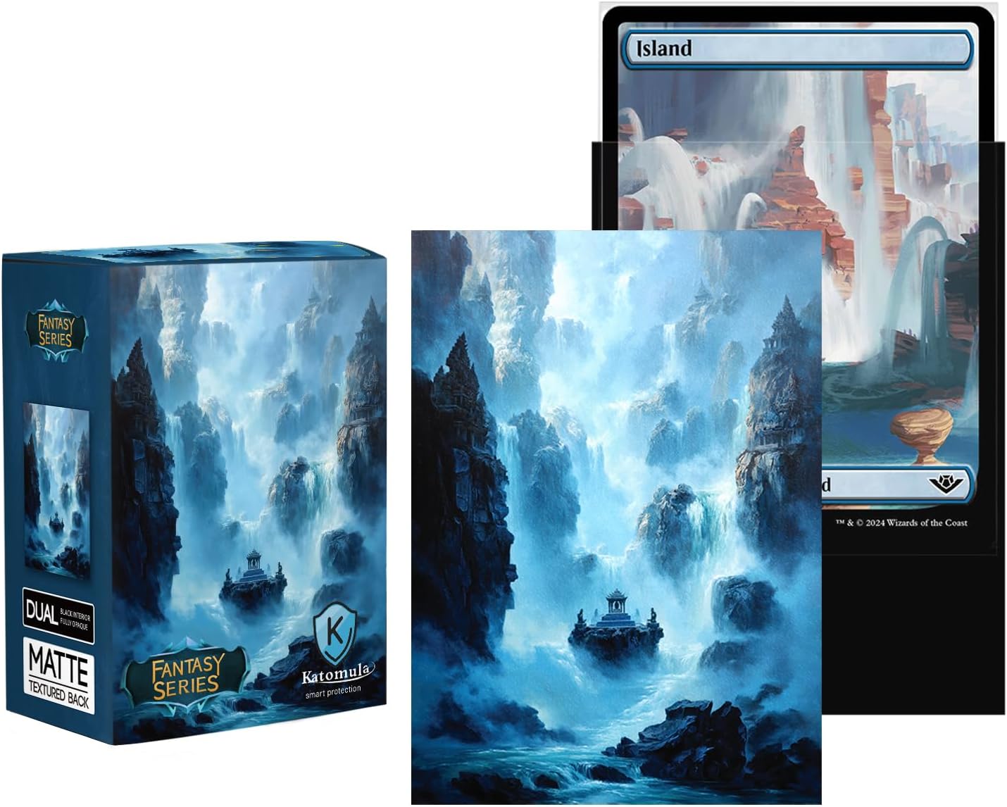 100 Card Sleeves for MTG with 100 Inner Sleeve, Textured Back Art Sleeves, Fit Standard Size Cards - Forest