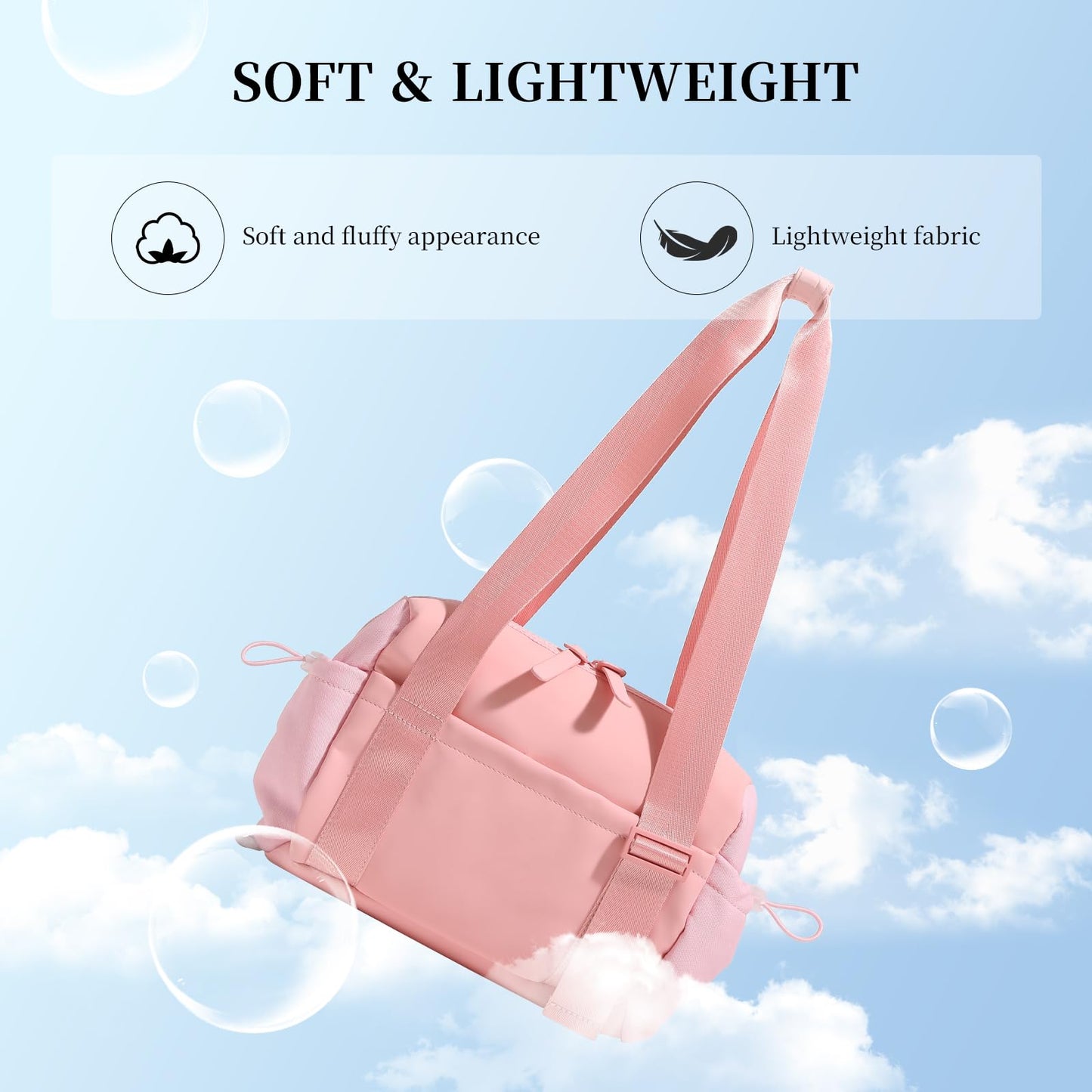 Small Gym Bag for Women Mini Gym Duffle Bag with Wet Compartment,mini duffle Tote Bag small duffle bag for Workout/Sport/Travel (Pink)