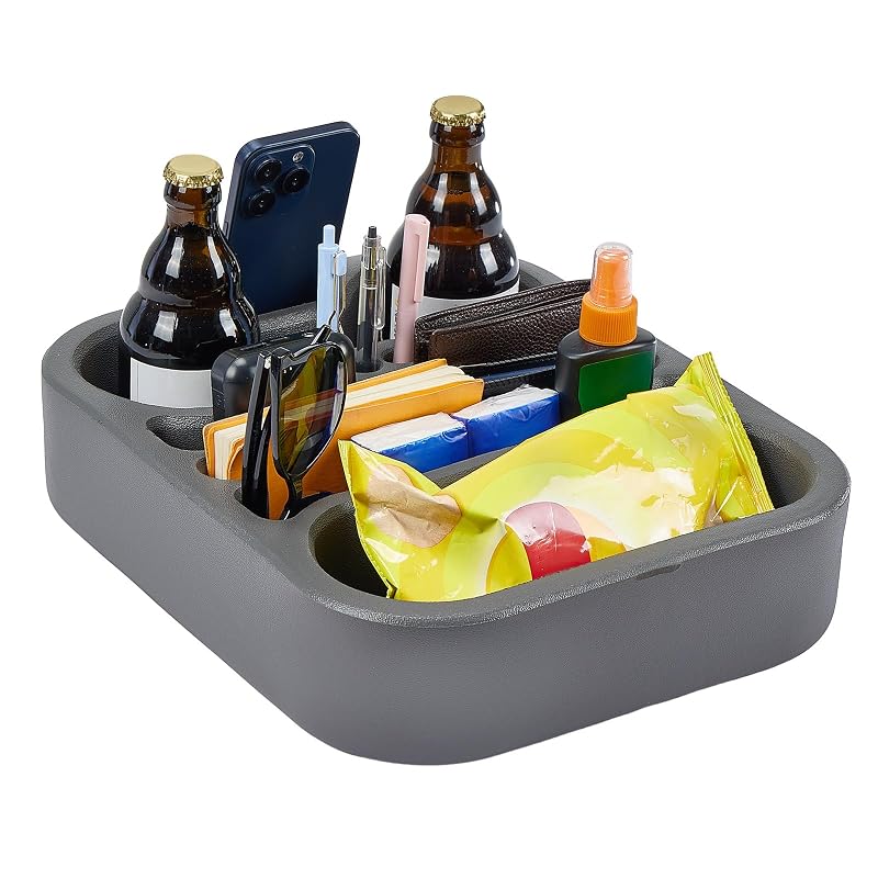 Boat Cup Holder Caddy Organizer Tray for Sofa or Car Seat - Marine Drink & Snack Table