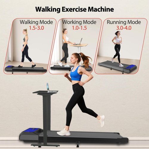 Walking Pad,Under Desk Treadmill with Incline, 2 in 1 Portable Treadmills for Home, 2.5HP Low Noise Small Treadmill with Remote Control, Compact Design Walking Jogging Running Machine,265LBS