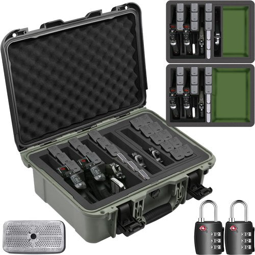 Turokacase Pistol Gun Case for Multiple Handguns ??TSA Approved Travel Pistol Case with 2 TSA Locks, Pre-cut Heavy Duty Waterproof Hard Shell Gun Case with Silica Gel Canister