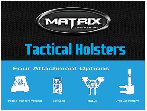 Evike Airsoft - EMG Matrix Hardshell Adjustable Holster for SAI BLU Series Airsoft Pistols (Color: Black/No Attachment)