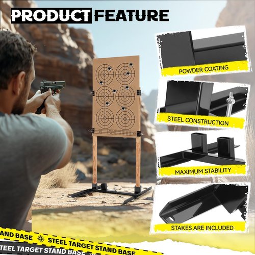 Gelacie 2pcs Adjustable Target Stand Base, H-Shape Shooting Stands for USPSA/IPSC and IDPA Cardboard and Paper Archery Target for Outdoor Shooting Range Practice Steel