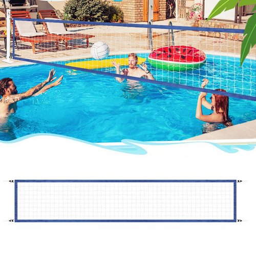 Swimming Pool Volleyball Net, 15x3ft Heavy Duty P-ool Volleyballs Nets, Portable Pools Volleybal l Ne-t Set, Po ol Volleyb All Replacement N-et for Garden, Water Games, Outdoor