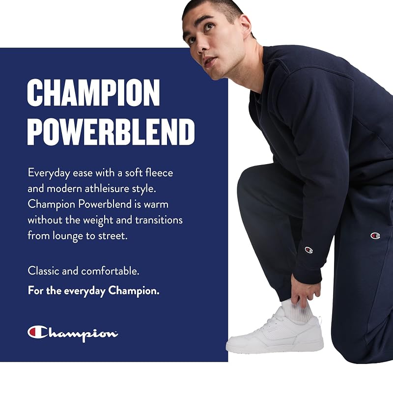 Champion Platinum Silver Heather Open-Bottom Fleece Sweatpants, Standard Fit
