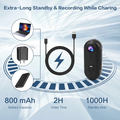 Li&Lu 4K Thumb Action Camera, Sports & Action Video Cameras Portable for Cycling, Motorcycle (with 64G-Card, Black)