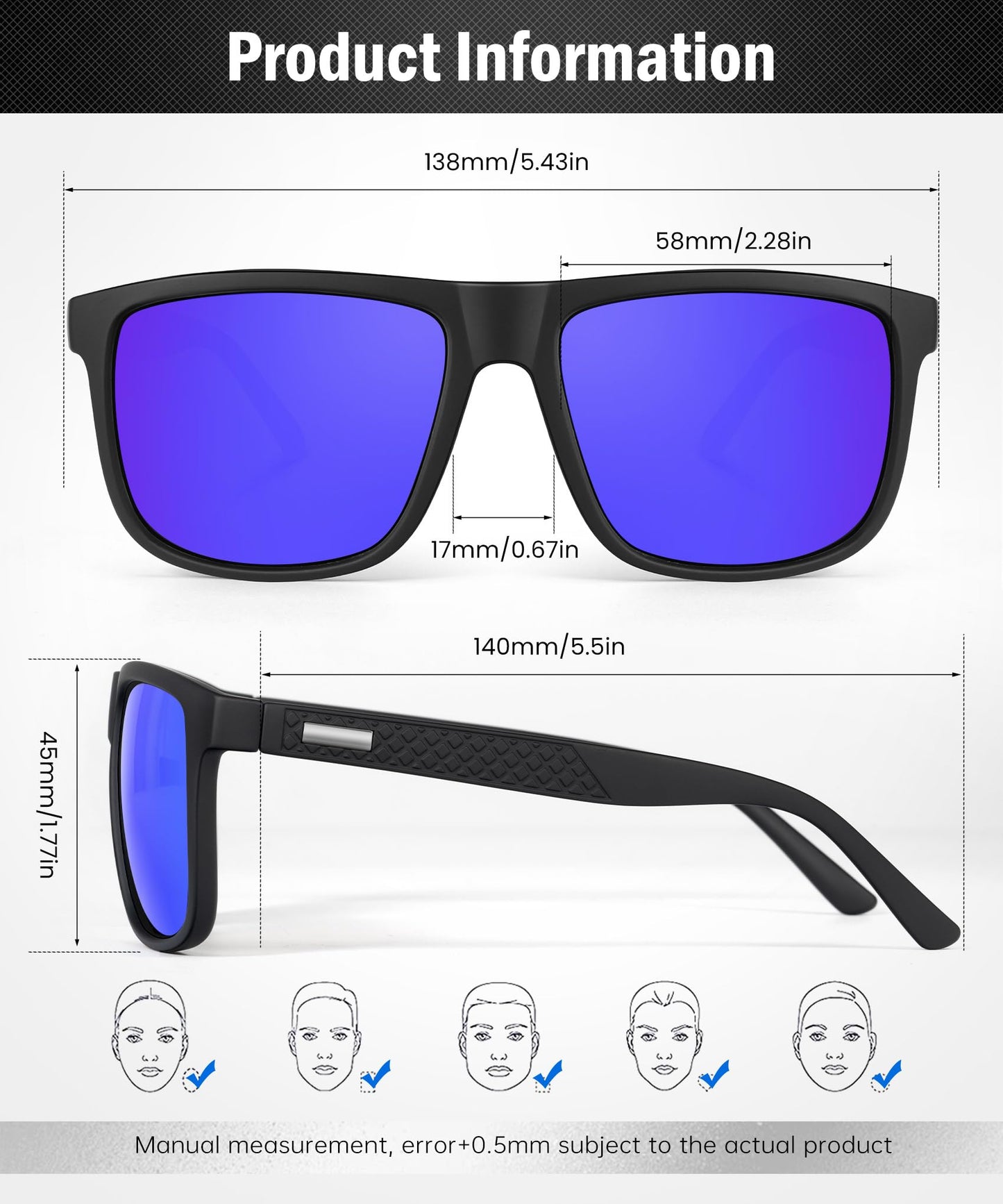 CIFOYA Sunglasses-Men Polarized Mens Sunglasses: Classic Women Sun Glasses UV Protection for Fishing Driving Golf