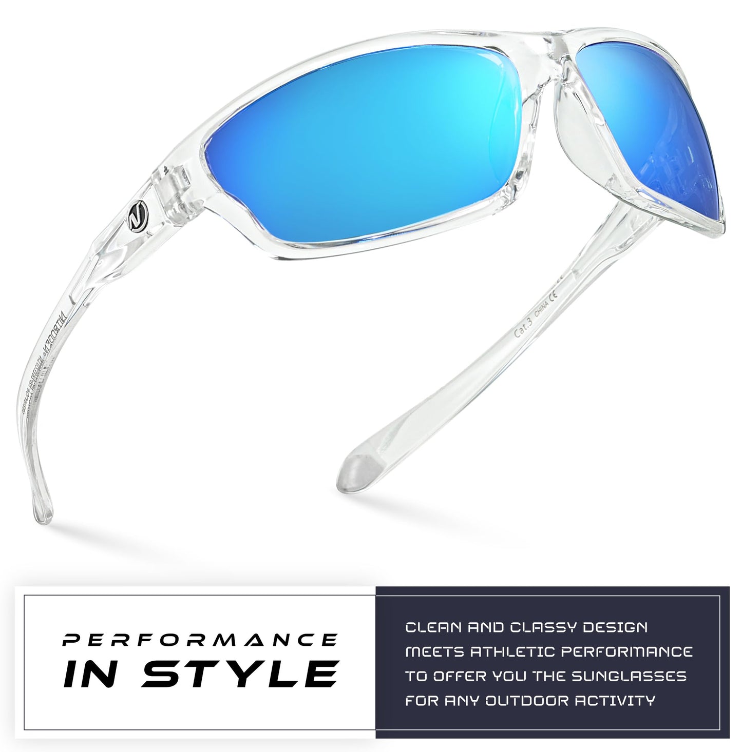 Nitrogen Polarized Wrap Around Sport Sunglasses for Men Women UV400 Driving Fishing Running Sun Glasses