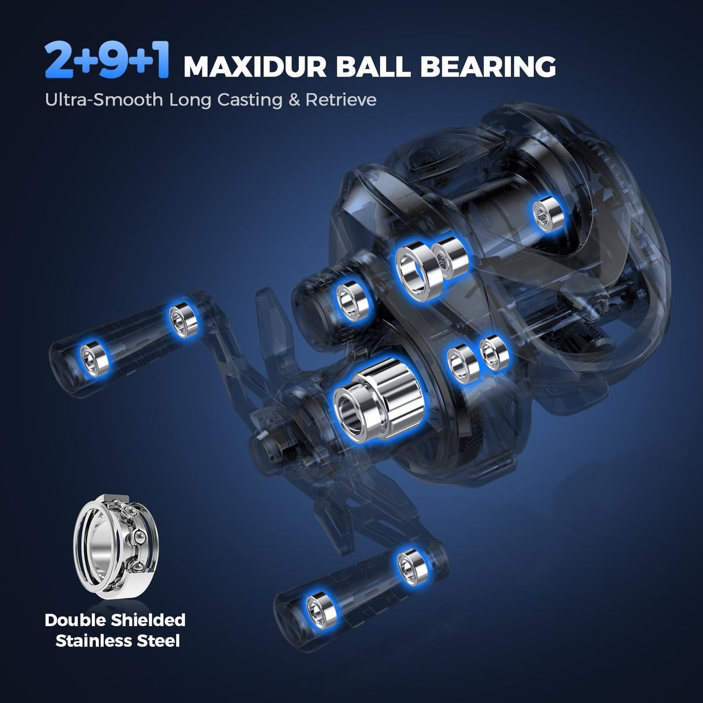 KastKing Kestrel Air Micro Finesse Casting Reel, Ultralight Baitcasting Fishing Reel, Easily Casts Lures Down to 0.5 Gram, Backlash Prevention Brake, 7.6:1 Gear Ratio, 2+9+1 Ball Bearings,Left Handed