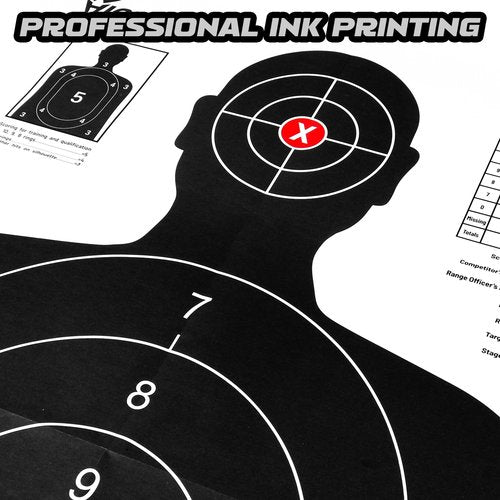 Highwild Shooting Range Silhouette Paper Target - 23X35 Inches - Suitable for Handguns, Rifles, Airguns, BB Guns (20 Pack, White & Black)
