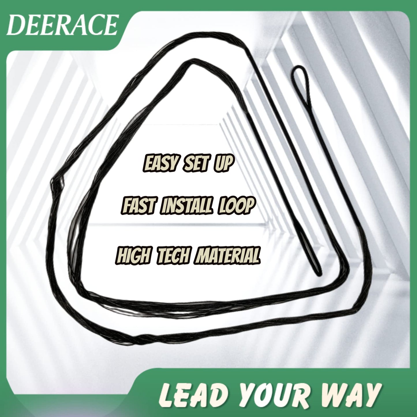 DEERACE Traditional Recurve Bow String, AMO 48"-70" 12,14,16 Strands Dacron Bow String Replacement for Recurve/Long/Horse Bow (AMO 54” (Actual Length 50”), 16 Strands (Recommended for up to 65 lbs))