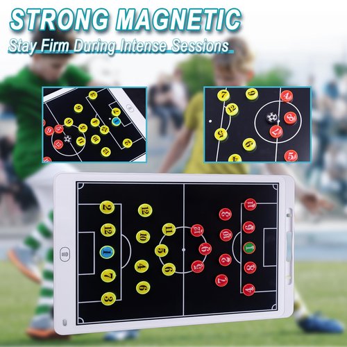 WodGod Magnetic Electronic Soccer Coaching Board, 16 inch LCD Soccer Coaching Board,LCD Soccer Strategy Board with Stylus Pen,Soccer Board Tactic Board, Training Equipment,White