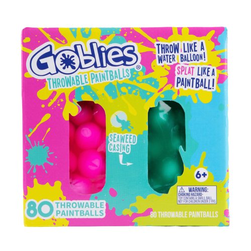 Goblies Throwable Paintballs, 180 Count, Pink and Teal, Kids Summer Fun Activities