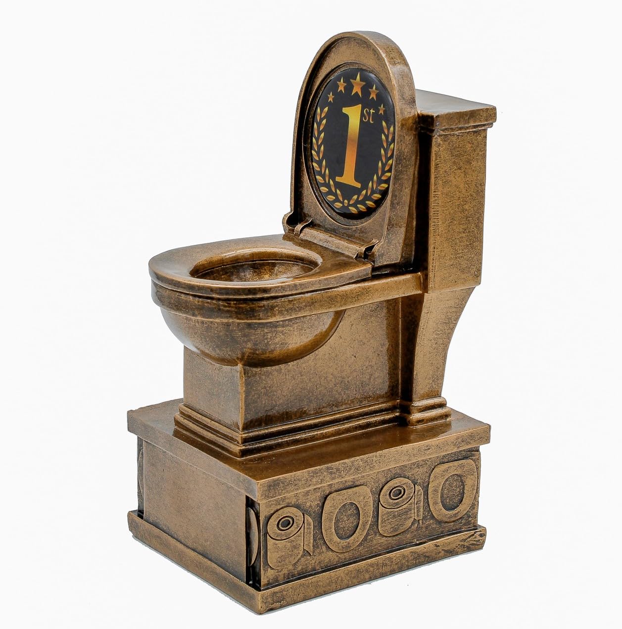 Decade Awards Personalized 1st Place Toilet Trophy - Engraved Action Pedestal First of The Worst Award - #1 Loser Award - Customize Now (1ST-7 Inch)