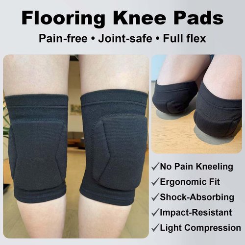 JYBTAA Men/Women Knee Pads for Volleyball Wrestling Sports, Lightweight Compression Knee Sleeve for Execise Fitness Workout, Protective Kneepad for Gardening Cleaning Kneeling Work, Black Plus Size (1 Pair)