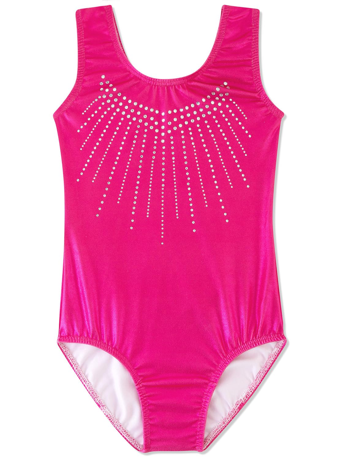 DAXIANG Gymnastics Leotard Girls Shiny Dance Practice Outfits One Piece Tumbling Clothes for Girls' Classic Leotard Hot Pink 3-4T