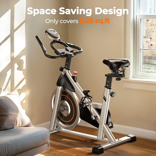 YOSUDA Exercise Bike, Stationary Bike with App, Brake Pad Indoor Cycling Bike with 300 lb Weight Capacity, Low Noise, Tablet Holder, padded Seat for Home Fitness and Weight Loss