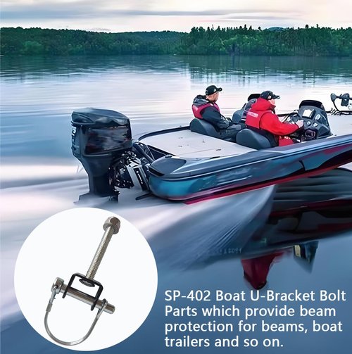 Toeloioh SP-402 Boat U-Bracket Transom Bolt,Bolt-On Bracket for Transom Saver (1)