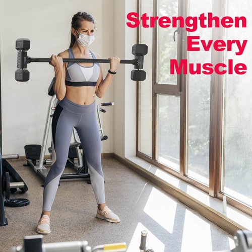 Aspireartisans Dumbbell to Barbell Converter, Barbell Bar, Adjustable Barbell, Transform Dumbbells to a Barbell, Adjustable to 200 lb Capacity