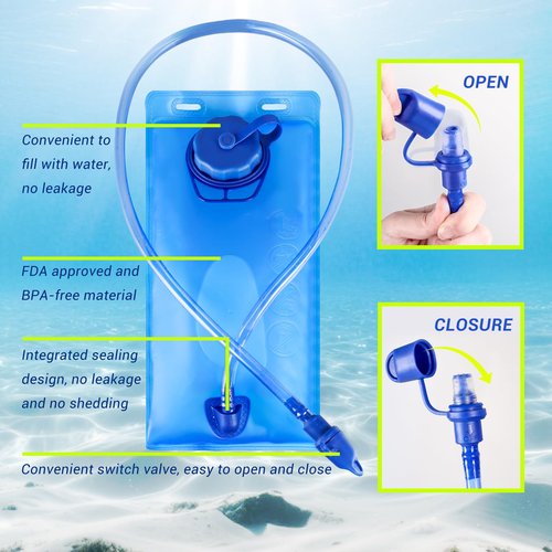 Running Vest Hydration Backpack with 2L Water Bladder, Adjustable Hydration Running Vest for Women Men, with Multiple Pockets, Reflective Strip, Whistle, Quick-Drying Fabric