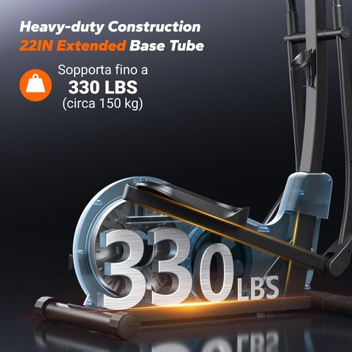MERACH Elliptical Exercise Machine Trainer for Home with 16.5IN Stride, Hyper-Quiet Magnetic Driving System with 16 Resistance Levels, Multi-Function Display, Heart Rate Monitor Exercise Equipment