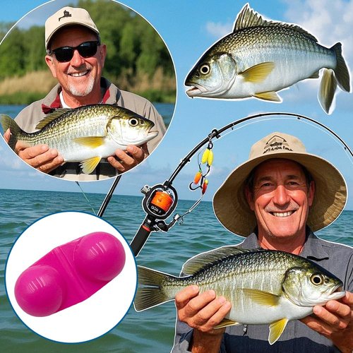 FCKLVMC 90 Pcs Fishing Double Rattle Catfish Rattlese Bells, 2 Colors Portable Plastic Fishing Attractants Beads for Sea Fishing Tools