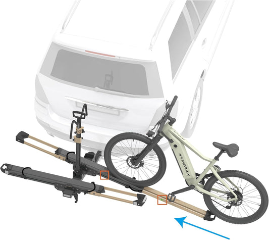 HYPERAX Volt 2 - E Bike Hitch Mounted Platform Style 2 Bikes Carrier for Car, SUV, Trucks, Sedan, Tilting e-Bike Rack for Hitch Fits Up to 2 X 70 lbs Bike with Up to 5" TIRE - NO RV USE!