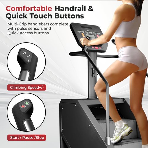 GMWD Stair Stepper Machine, Commercial Grade Stair Climber, 15 Resistance Levels, 441 LBS, 24-164 Steps/Min, LED Display