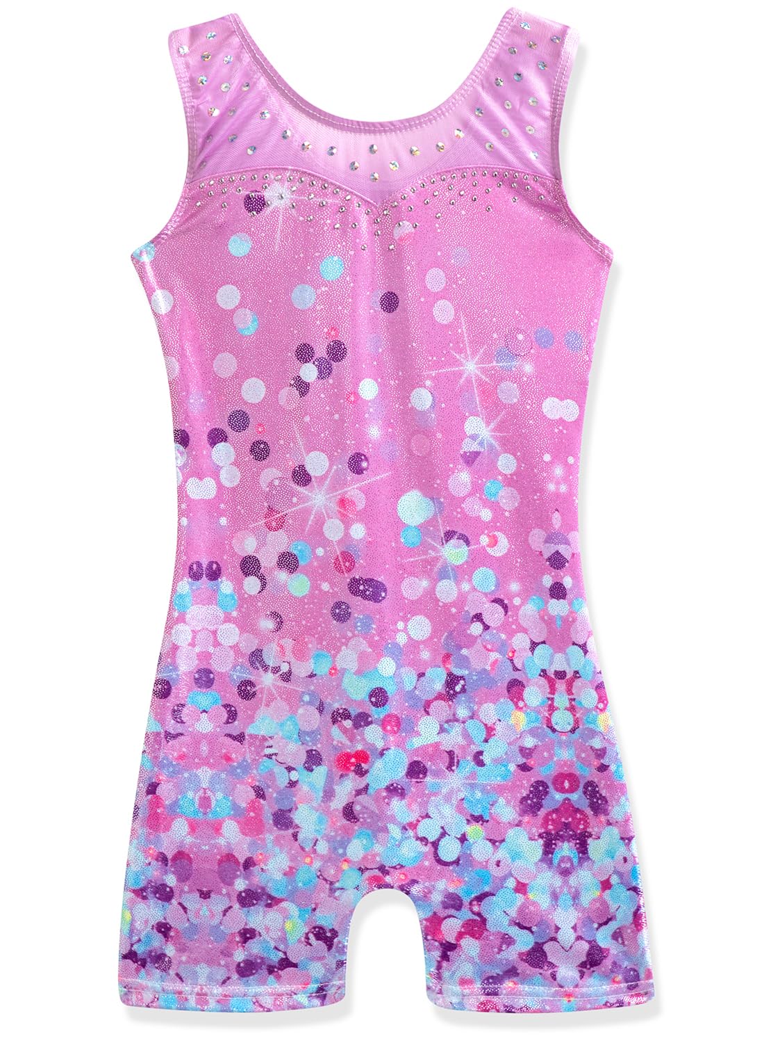 HOZIY Gymnastics Leotards for Girls 8-9 9-10 8-10 Years Purple Sequins Diamond Rhinestones Mesh Strap Tumbling Outfits Dance Clothes Apparel Sparkly