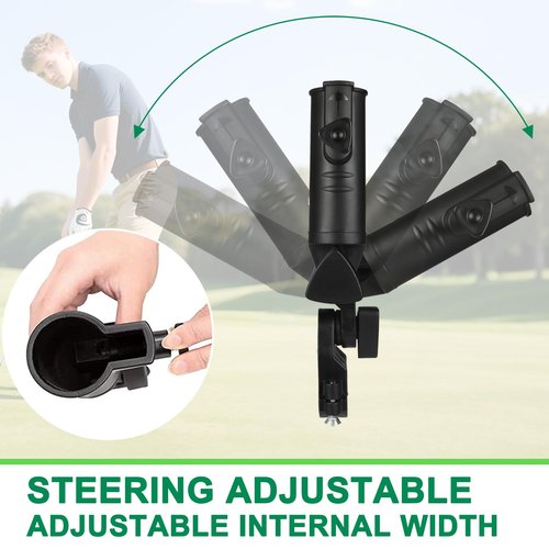 CALEPTONG Golf Push Cart Umbrella Holder 180 Degrees Adjustable Golf Trolley Umbrella Holder, Universal Umbrella Stand Attachment for Golf Cart/Stroller/Wheelchair/Bike