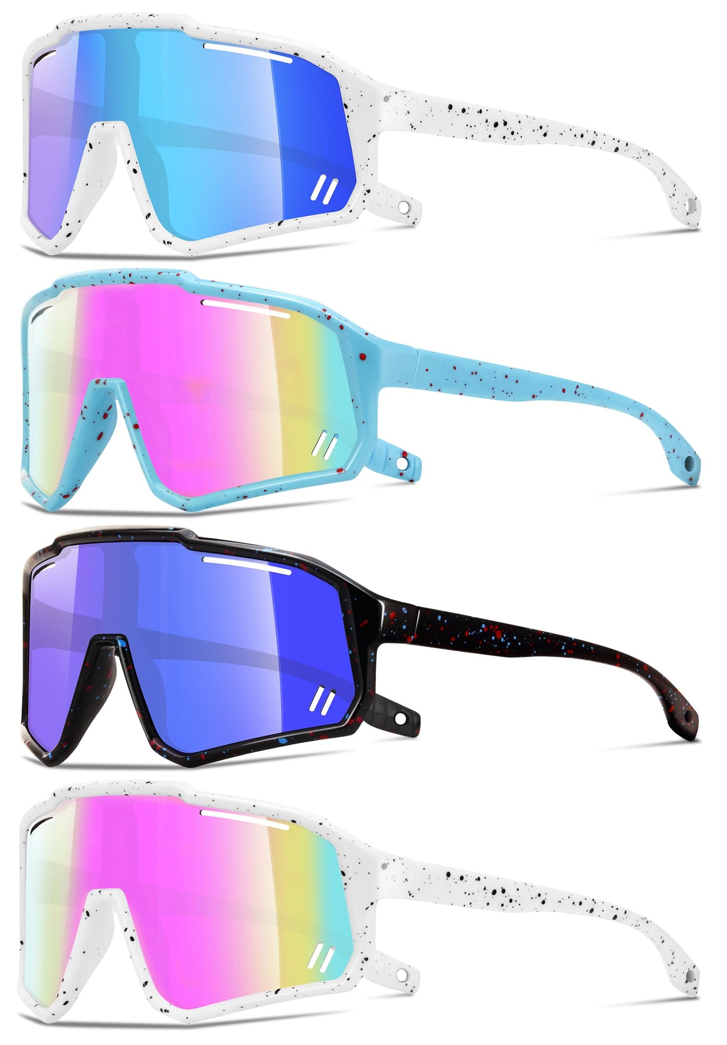 RSQQAV Kids Youth Sports Sunglasses for 3-12 Girls Boys UV400 for Baseball and Biking Tennis other Outdoor Goggles