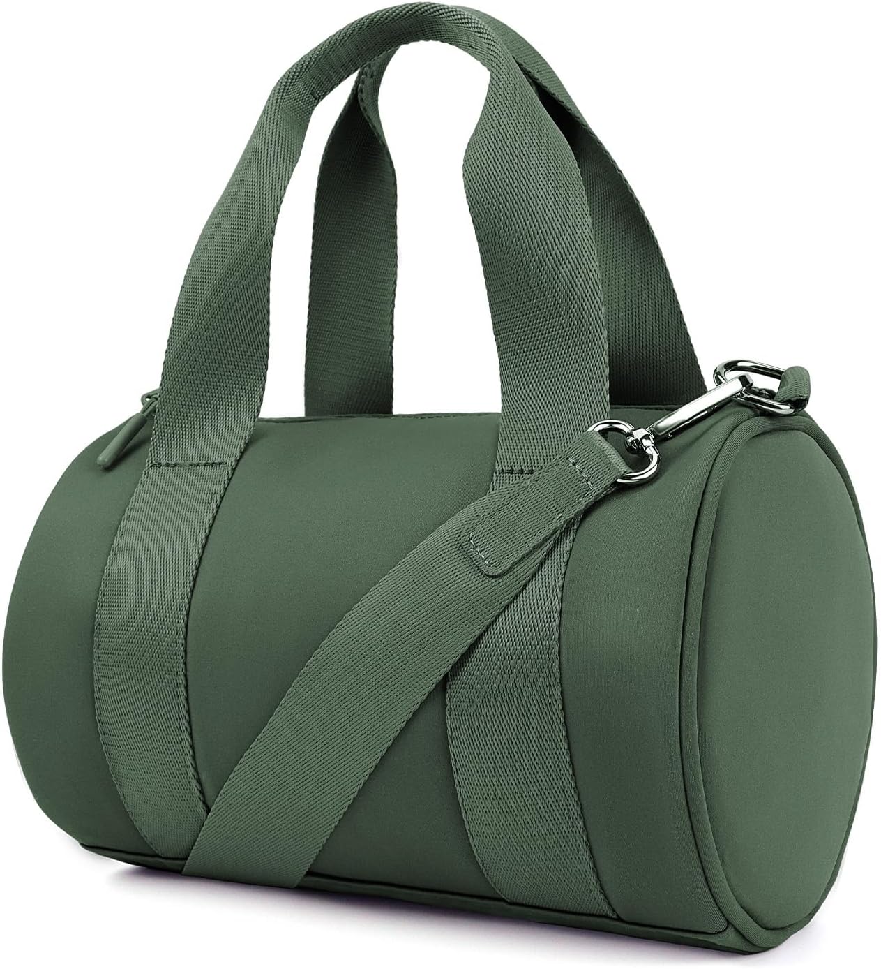 IBEE Small Gym Bag for Women Mini Duffel Bag for Travel Waterproof Workout Crossbody Bags Elastic Fabric Barrel Purse for Sports Fitness Yoga Cute Lightweight
