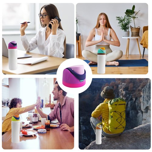 Replacement Cap for Owala Freesip,One Button Water Bottle Top Lid Compatible with Owala Cup 16oz 24oz 32oz 40oz, BPA-Free Replacement Lid Accessory for Owala Free Sip (Purple)